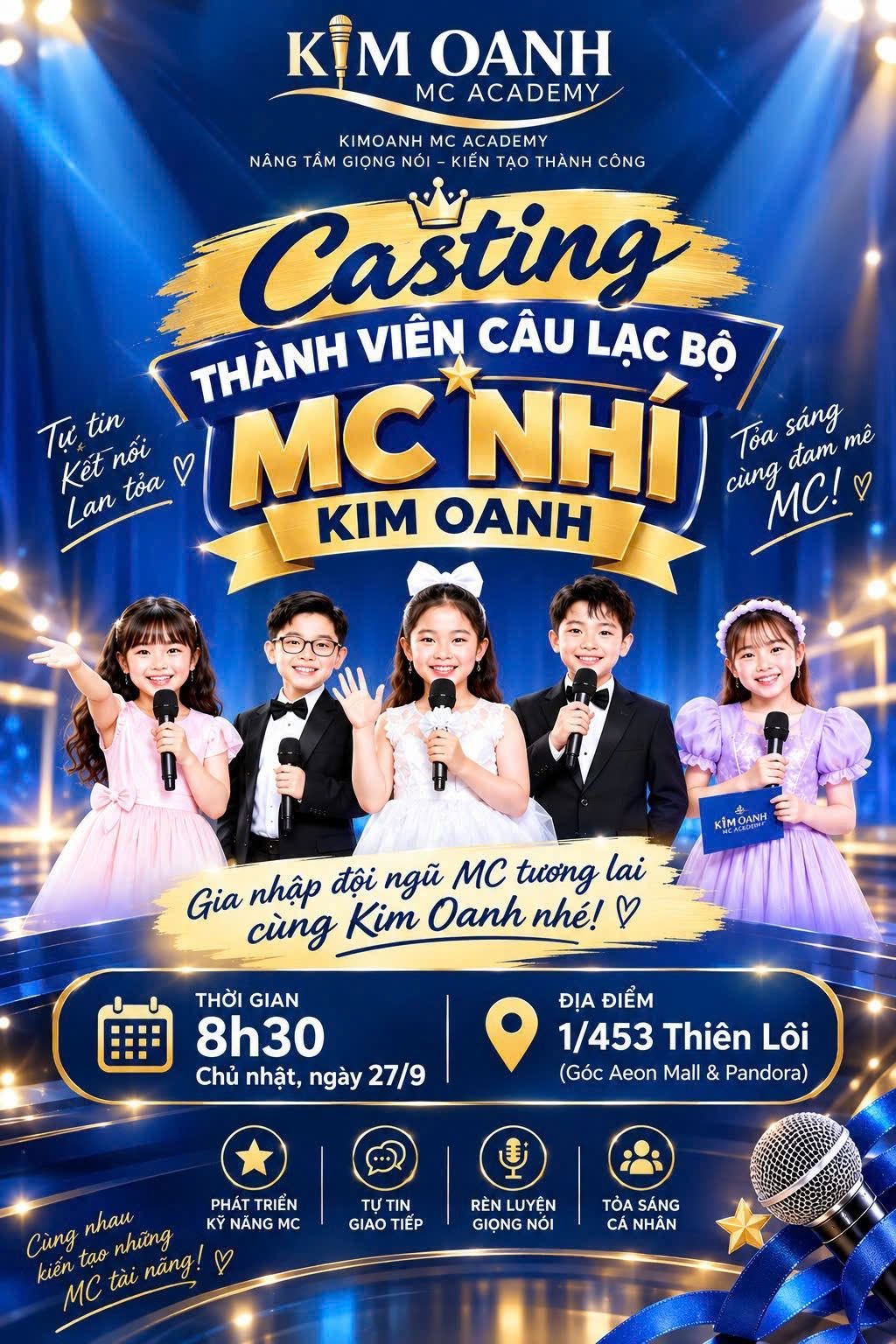 TUYỂN THÀNH VIÊN CÂU LẠC BỘ KIM OANH MC 2026 – CƠ HỘI RÈN LUYỆN VÀ TỎA SÁNG